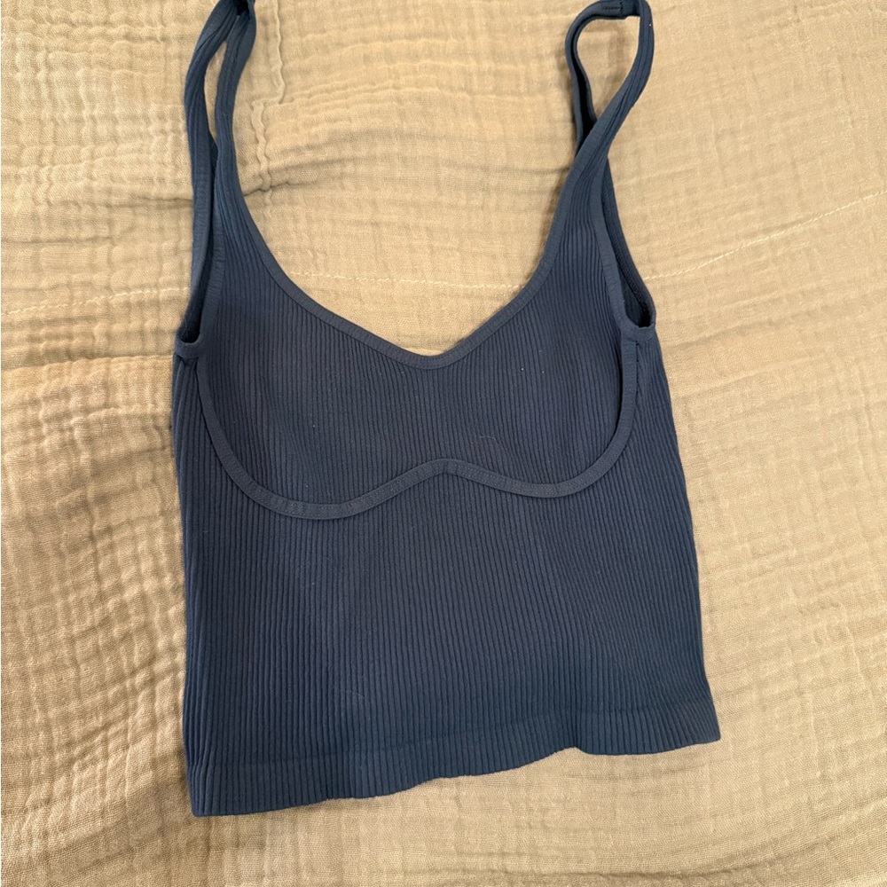 Free People Midnight Blue Textured Top